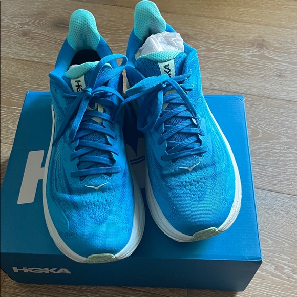Hoka M Clifton 10 Men’s 9 skyward blue running sneakers shoes preowned - Picture 3 of 12